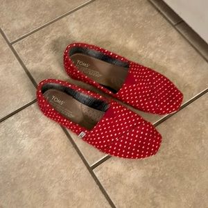 Toms red/white 7w shoes